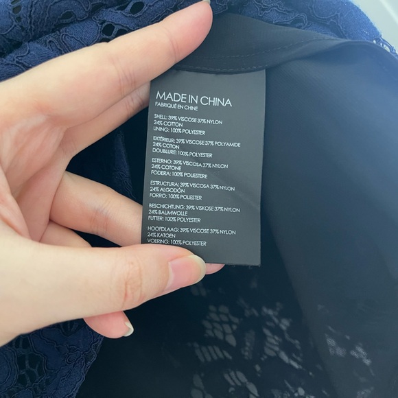 Club Monaco Blue Lace Top - Picture 2 of 5